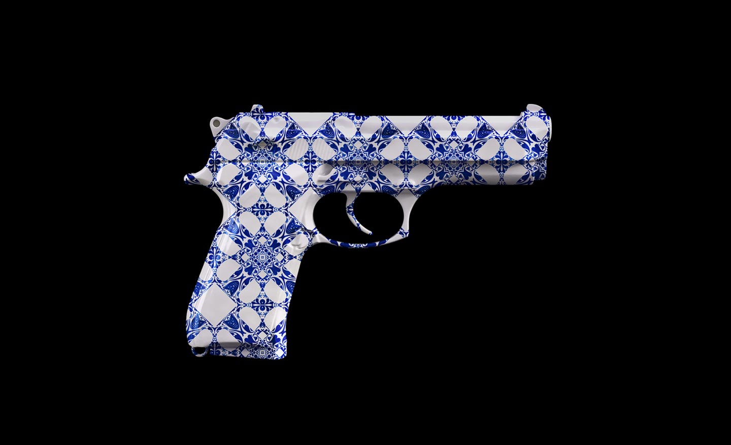 Delft Blue ceramic pistol